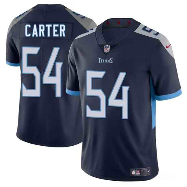 Men's Tennessee Titans #54 Lorenzo Carter Navy 2025 Vapor Untouchable Stitched Jersey